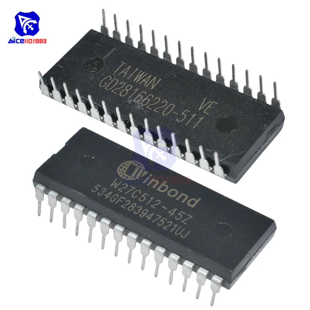 Diymore 10 шт./лот микросхемы IC W27C512 28DIP EEPROM 512 кбит оригинальные Интегральные