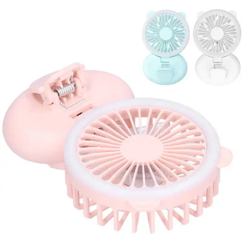 

Health Care Ear Cleaners Mini Handheld Clip Fan Folding USB 3 Gears Adjustment Fan with Neck Hanging Strap Ear Clean Tool Ear