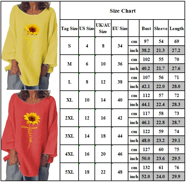 

VICABO Loose Tees Women's Long Sleeve Round Neck Flower Printed T-Shirt Casual Baggy Blouse Top Basic Woman Clothing