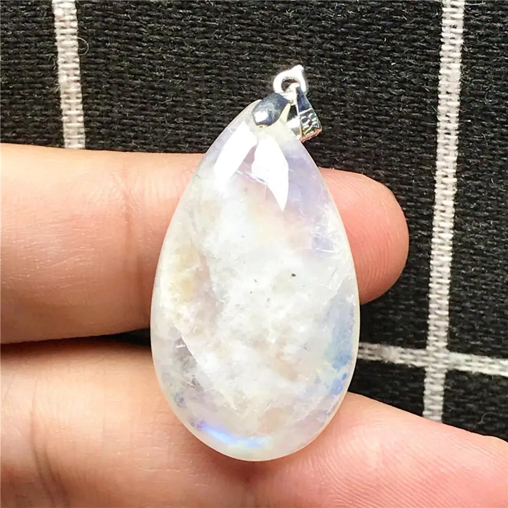 Настоящий Естественный синий свет лунный камень кулон ювелирные изделия для