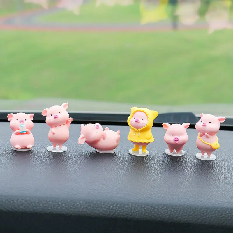 Аксессуары для интерьера автомобиля декоративная мультяшная мини-свинка кукла