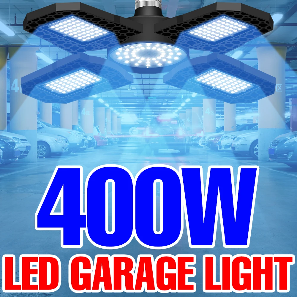 

E27 LED Lamp Garage Light LED Hay Bay Bulb 200W 300W 400W Bulb E26 Deformable Lamp 110V Spotlight LED Industrial Lighting 220V