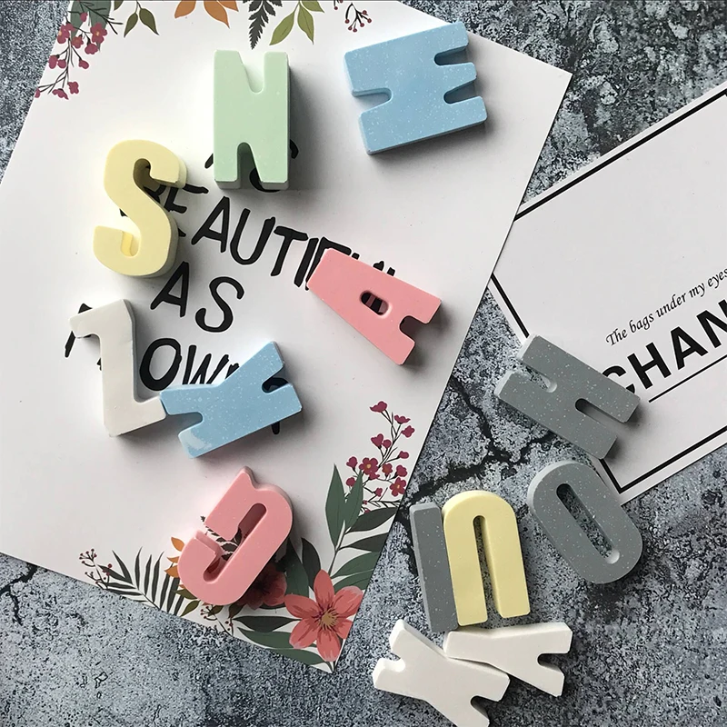 Алфавит декоративные бетонные формы силиконовая Штукатурная Форма 3D английские