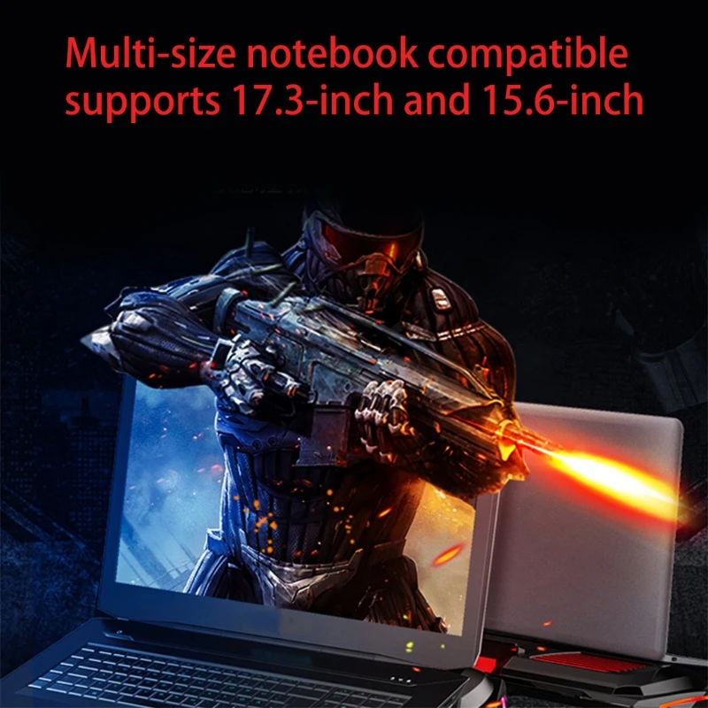 

2020 New RGB Gaming Laptop Cooler Adjustable Notebook stand 3000 RPM Powerful Air Flow Cooling Pad For 12-17 inch Laptop X6HA