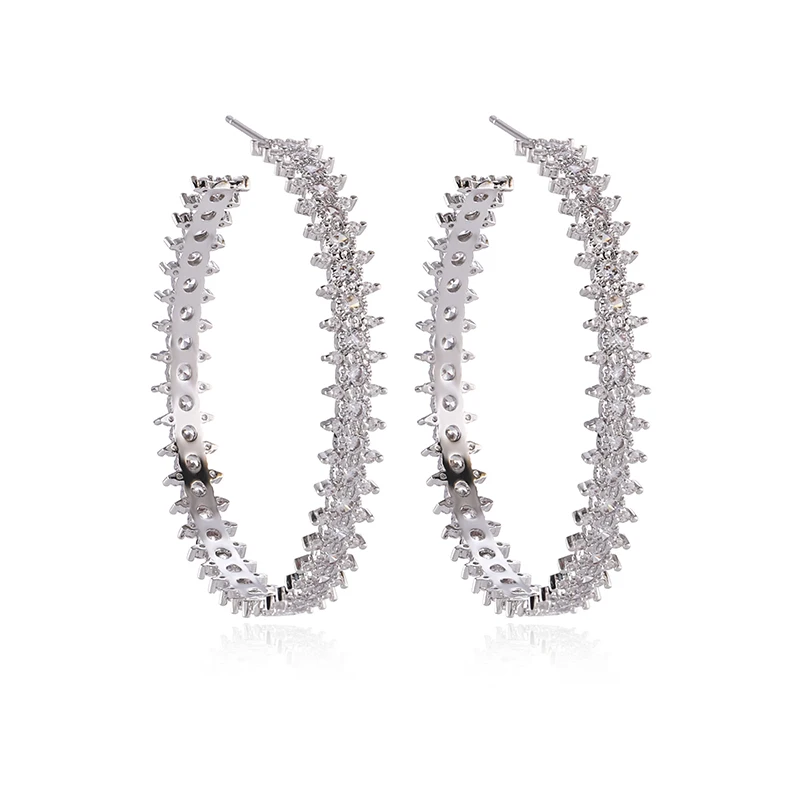 SINZRY популярные корейские стильные серьги с кубическим цирконием большие круглые