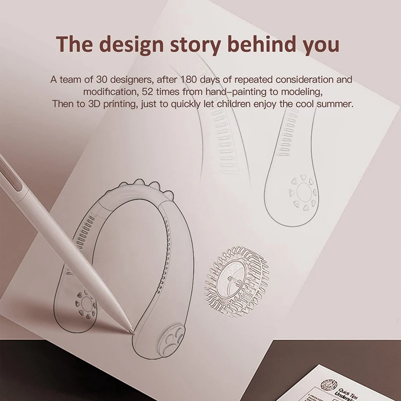 

Portable Neck Fan for Kids New Bladeless Fan Cute Cartoon Headphone Design Wearable Creative Leafless Fan
