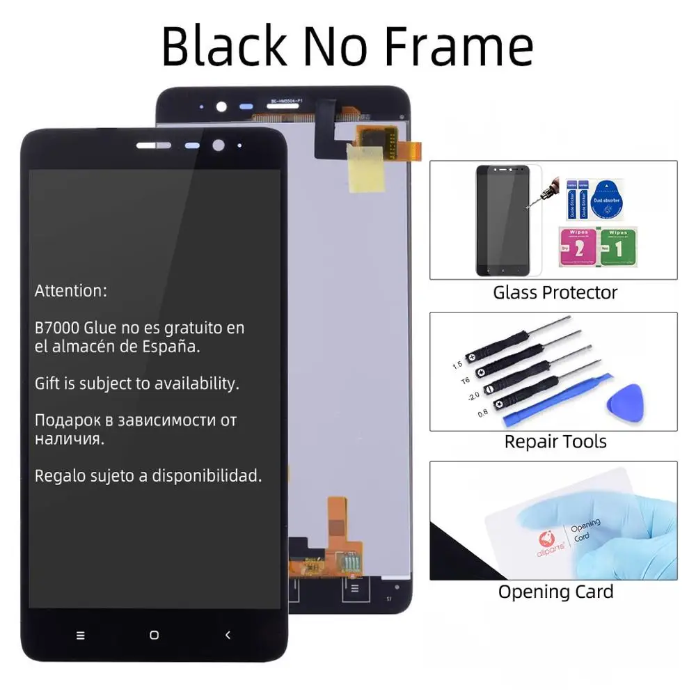 150mm Дисплей для Xiaomi Redmi Note 3 3 Pro LCD в сборе с тачскрином на рамке 5.5'' черный белый золото - Цвет: Black No Frame