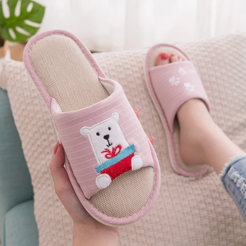 2019 женские домашние тапочки унисекс тапочки-шлепанцы с рисунком медведя сезон