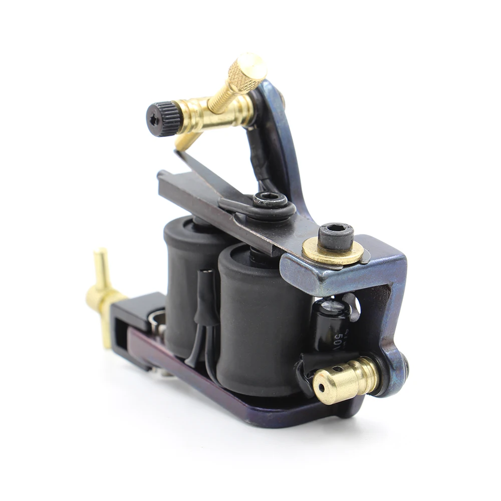 High Quality Coil Handmade Tattoo Machine Guns for Shader 10 Warps Iron Handmade Tattoo Machine Free Shipping