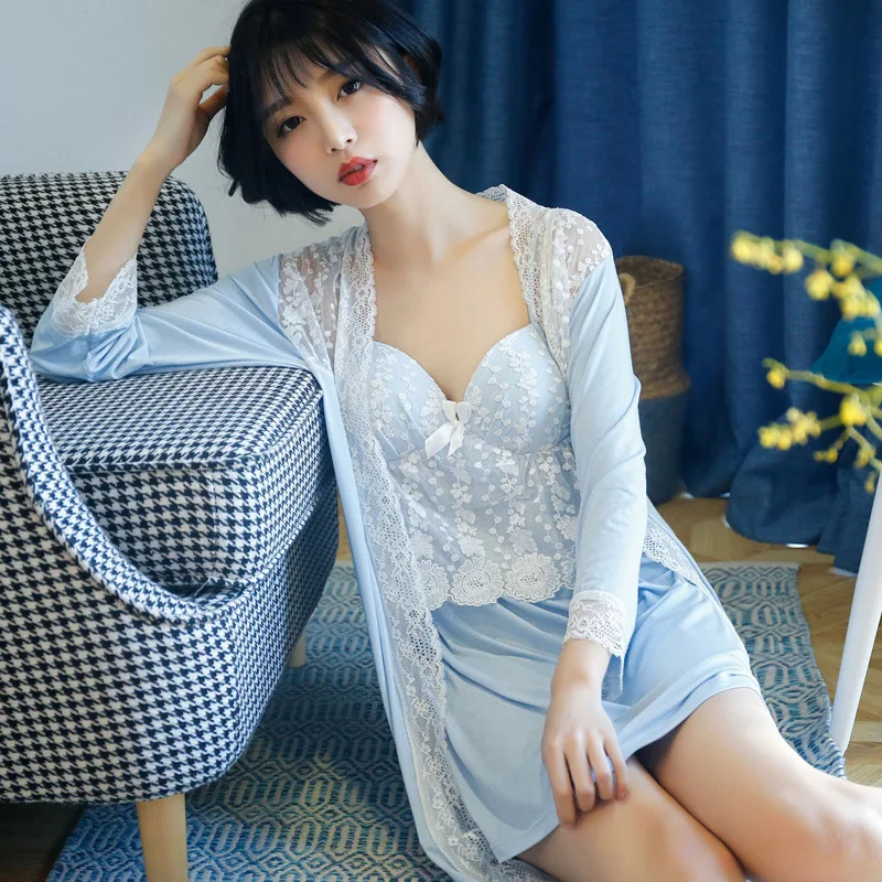 Smmoloa весна лето модель женский модальный халат из двух предметов Комплект для сна