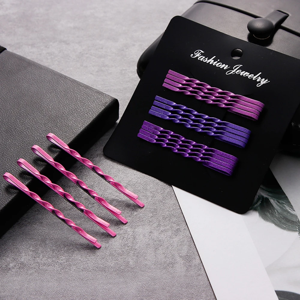 12 шт./лот хорошего качества красочные Спиральные заколки для женщин и девочек