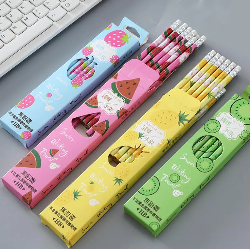 12 шт./лот Свежие Фрукты Арбуз клубника стандартный деревянный карандаш для