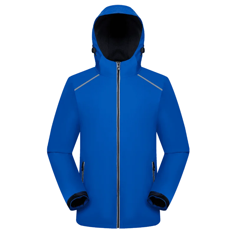 

2021 Men's spring new outdoor retro integrated thickened jacket jacket men's autumn fashion waterproof jacket with hat