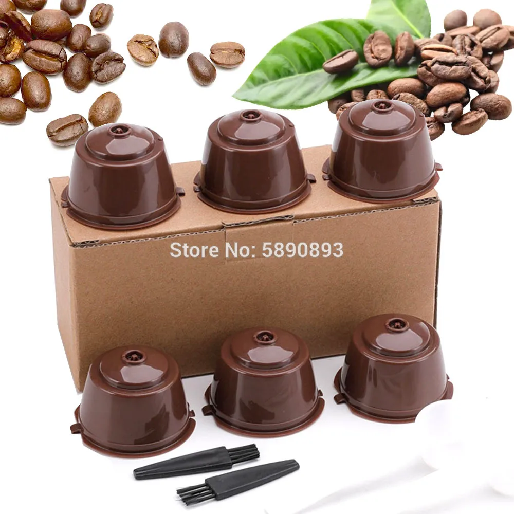

3/6pcs Pack Reusable Dolce Gusto Coffee Capsule Plastic Refillable Compatible Dolce Gusto Nescafe Coffee Machine Coffee Filter