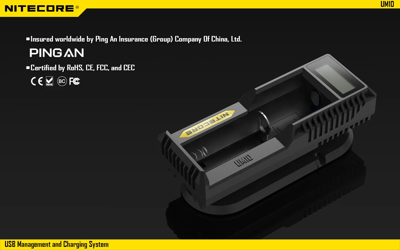 Nitecore UM2 UM4 ЖК-дисплей QC2.0 USB зарядное устройство UM10 UM20 18650 18350 16340 14500 анти короткая схема литий-ионная батарея зарядное устройство s