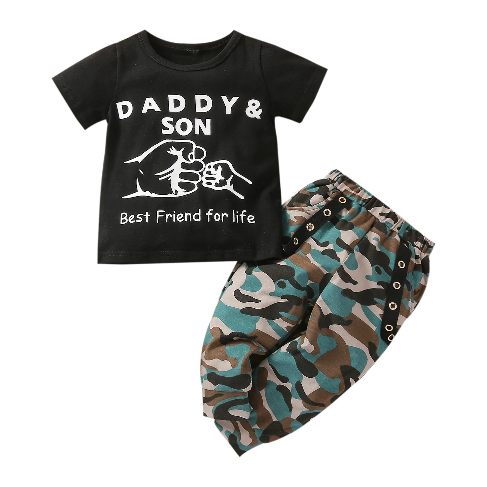 

pudcoco Clothes For Baby Boys Letter Print TShirt and Camouflage Long Pants Children Clothing Summer Short Sleeve Outfits Suit