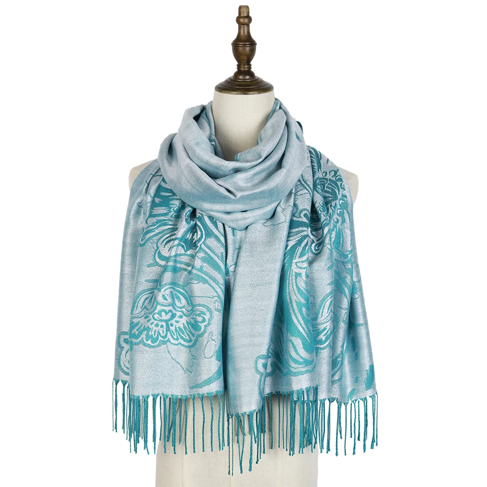Жаккардовая шарф района женский Дамы Обертывания Платки Шарфы женские роскошные