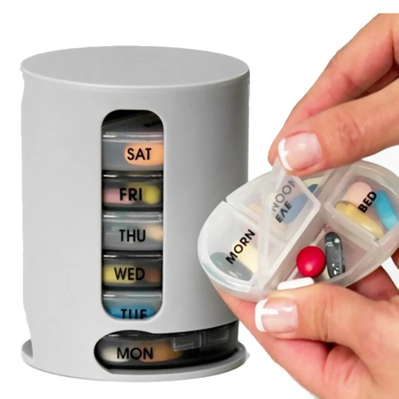 

Weekly Pillbox Tablet Pill Splitter 7 Days Plastic Storage Case Container Medicine Holder Tablet Container Pastillero Dispenser