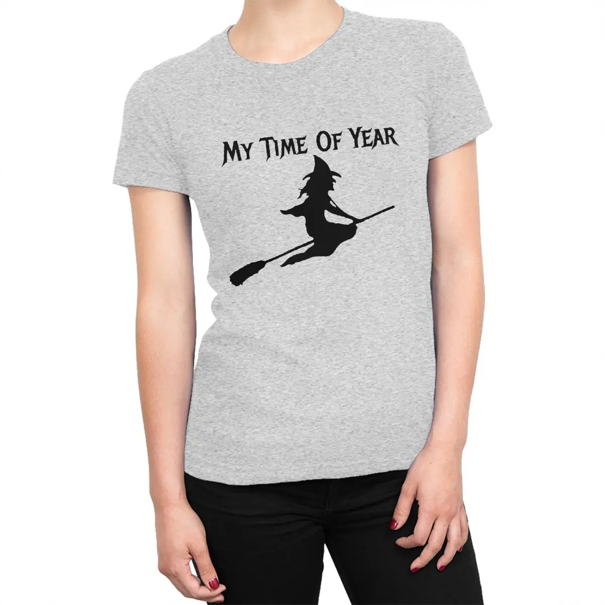 

Halloween Witch Print T-Shirt for Women Fashion Cotton Tee Shirt Round Collar Girls Short Sleeve T Shirts Gift Female Clothing