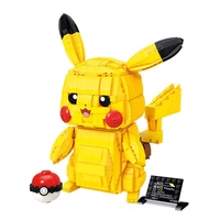 cartoon anime pokemon pikachu model building blocks bricks sets classic movie dolls model kids toys for children gift