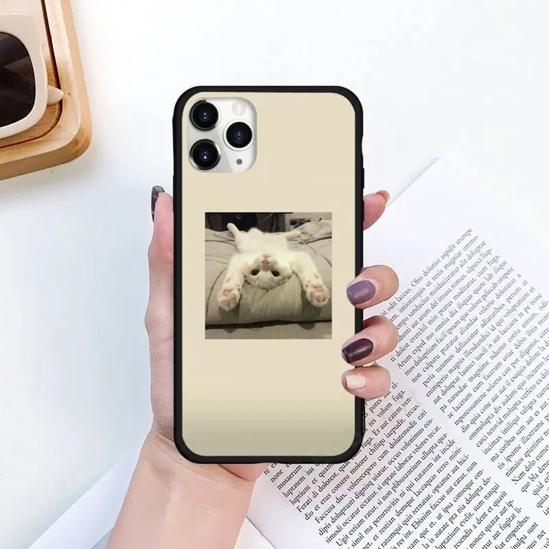 

Lovely animal cat Phone Case for iPhone 11 12 pro XS MAX 8 7 6 6S Plus X 5S SE 2020 XR Luxury brand shell funda coque