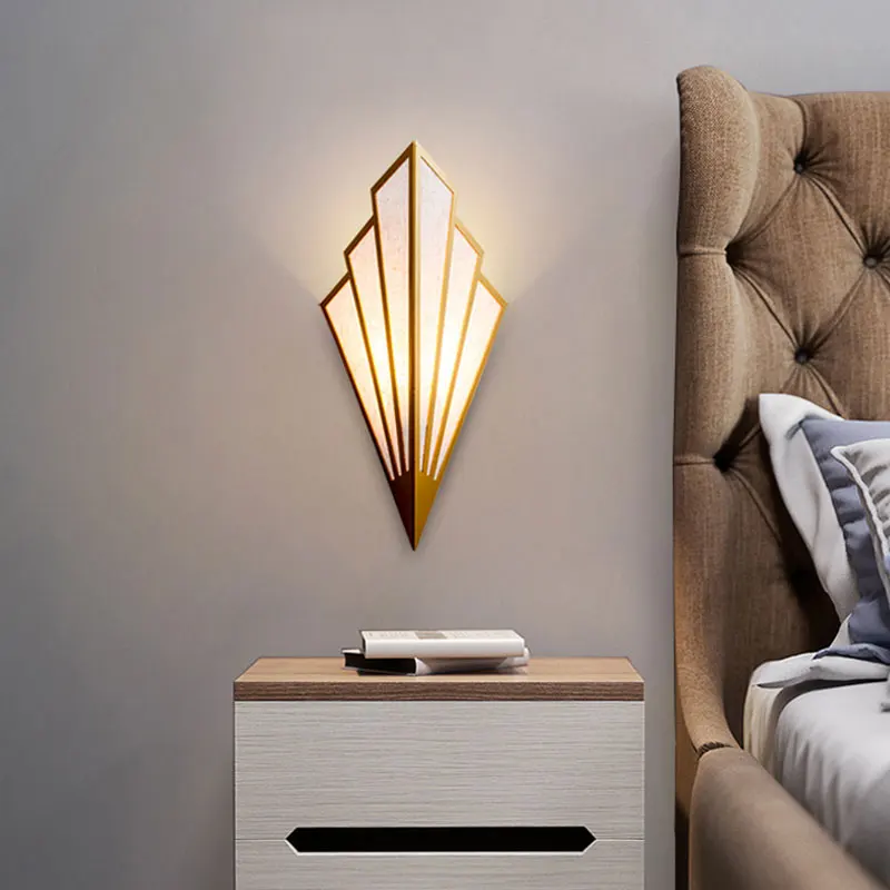 modern led wall lamps simple diamond shape wall light for bedroom living room aisle decorative sconce lighting home decor бра free glob