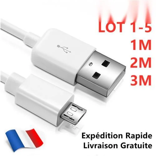 

Micro USB Chargeur et câble de données Pour Téléphone Portable, Mobile, Tablette