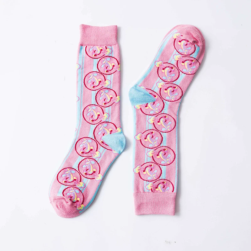 Женские новые модные носки с забавным принтом для пар длинные хлопковые девочек
