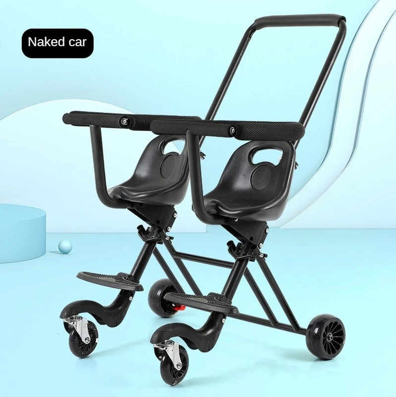 Twin Baby Stroller Artifact Children's Twin Trolley Lightweight and Simple Twin Baby Stroller Outdoor Travel Trolley