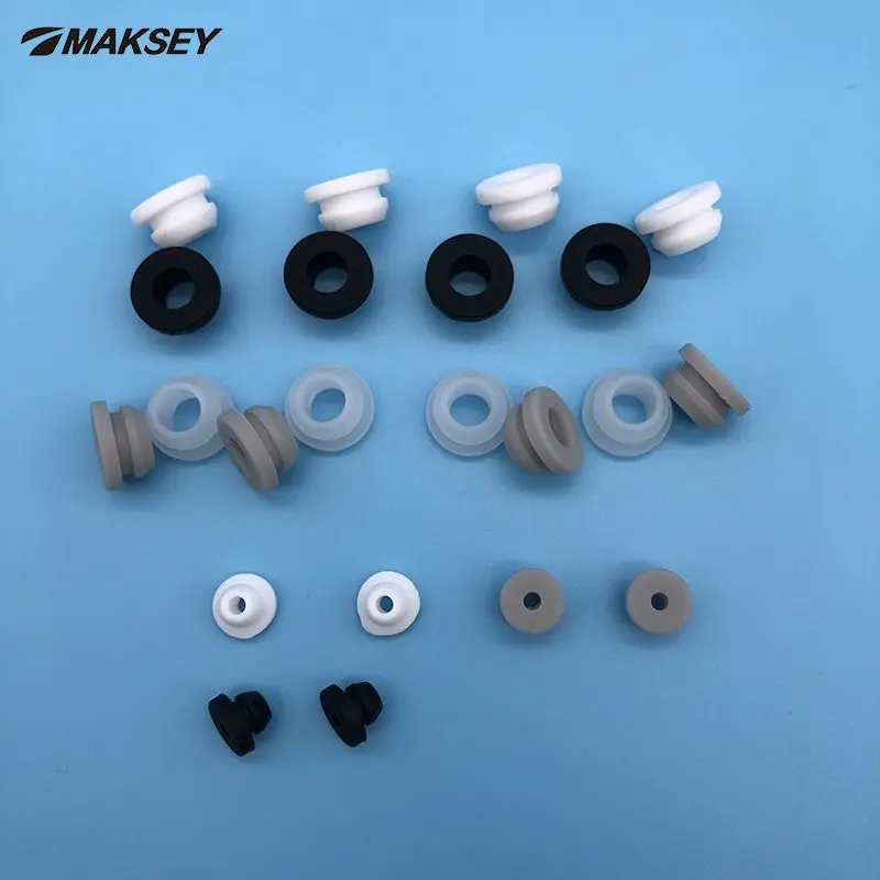 MAKSEY 10pcs 6 7 8 9 10mm Silicone Rubber Grommet Round Washer Hole Protection Elastic Soft Sealed Double Gasket O ring |