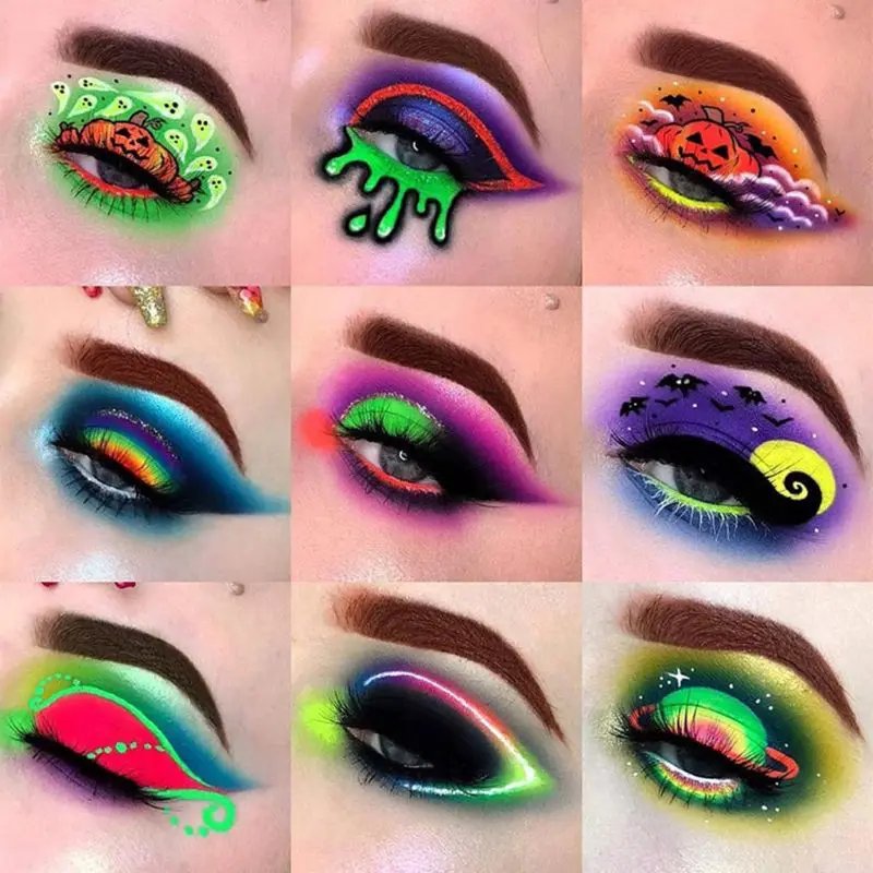 

12 Color Neon Pigment Powder Black Light UV Reactive Fluorescent Pigment Makeup Nail Art Resin Jewelry Making Craft Tool