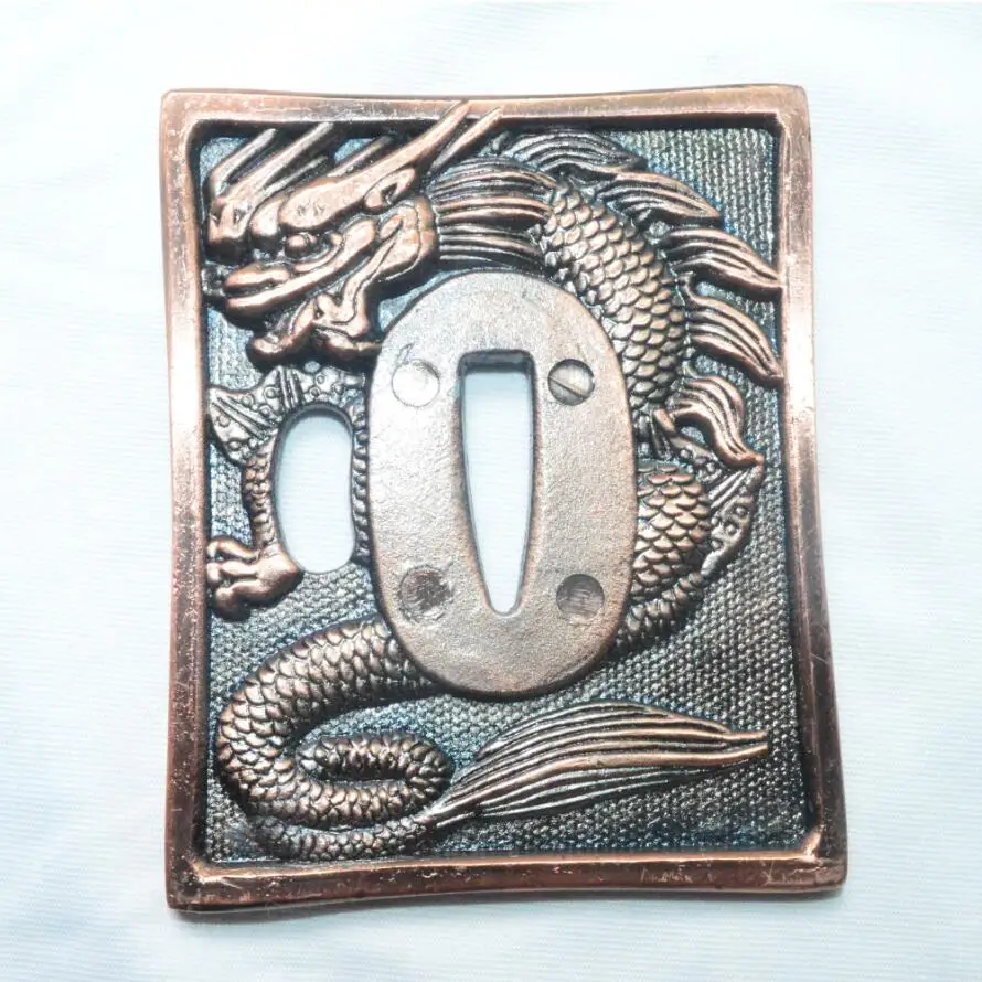 Ручная работа из сплава защита дракона Tsuba для японских фотографий Япония