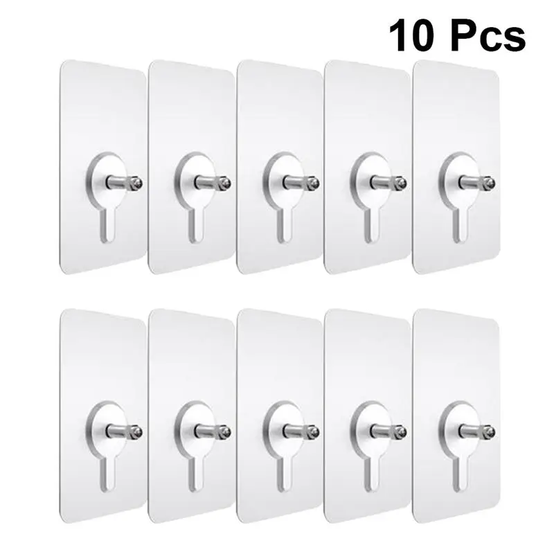 

10 Pieces of Non-perforated Non-marking Screws Sticker Wall Picture Hooks Hard Wall Picture Hanging Kit Non-marking Nails