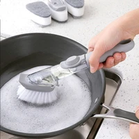 automatic control filling sponge handle dishwashing brush kitchen tools dual purpose cleaning tools washing dishes brush bowl