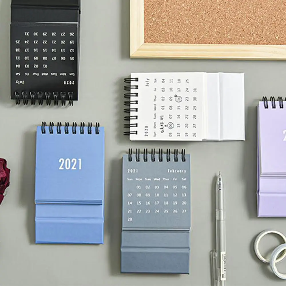 2021 тонкий Простой Настольный календарь освежающий мини настольный Примечание