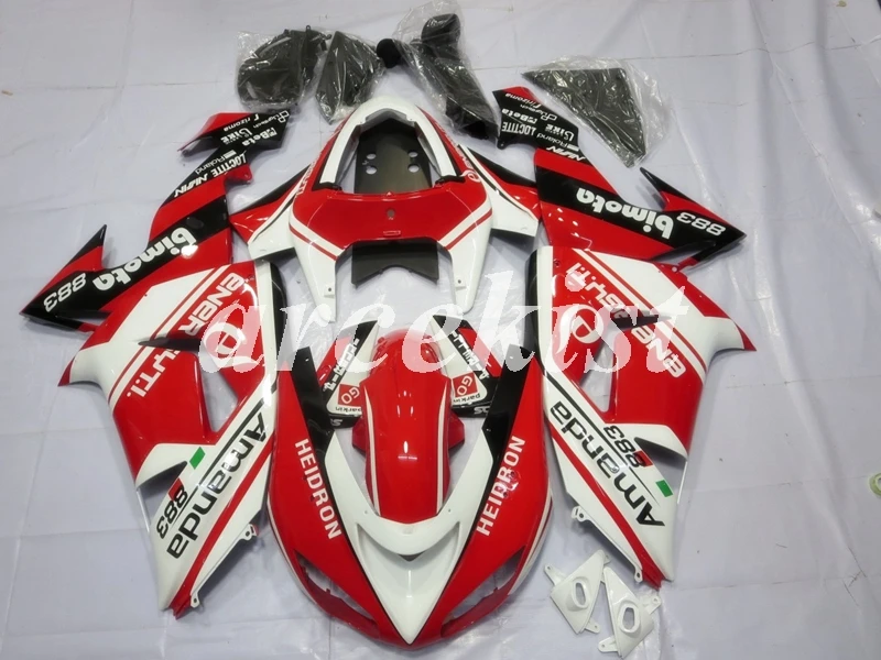 

4 Gifts New ABS Motorcycle Full Fairings kit Fit For Kawasaki Ninja ZX-10R ZX10R 2006 2007 06 07 Custom Red white