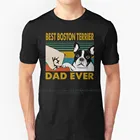 Лучший Бостон-терьер, папа, забавная футболка для любителей собак, 100% чистый хлопок, большой размер, Бостон-терьер, Бостон-терьер, лучший папа