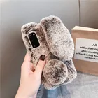 Чехол для Huawei P40 Pro Plus, P30, P20 Lite, P Smart Pro Plus, Z 2019, 2020, 2021, Y5P, Y6P, Y7P, с плюшевыми кроличьими ушками