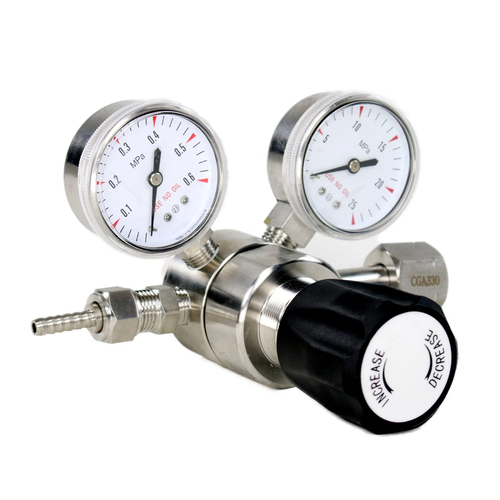 

CGA330 double gauges pressure regulator for HCL gas cylinder