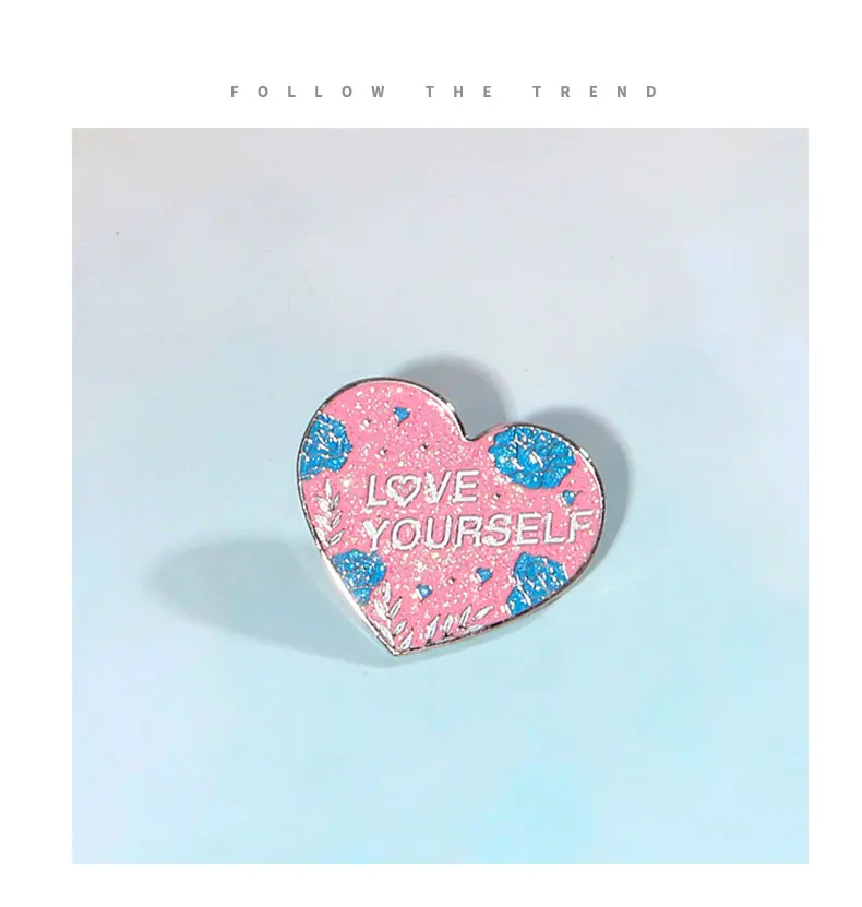 Love Yourself сердце Металлическая Булавка Kpop bangtan Boys брошь значок аксессуары для одежды украшение для рюкзака