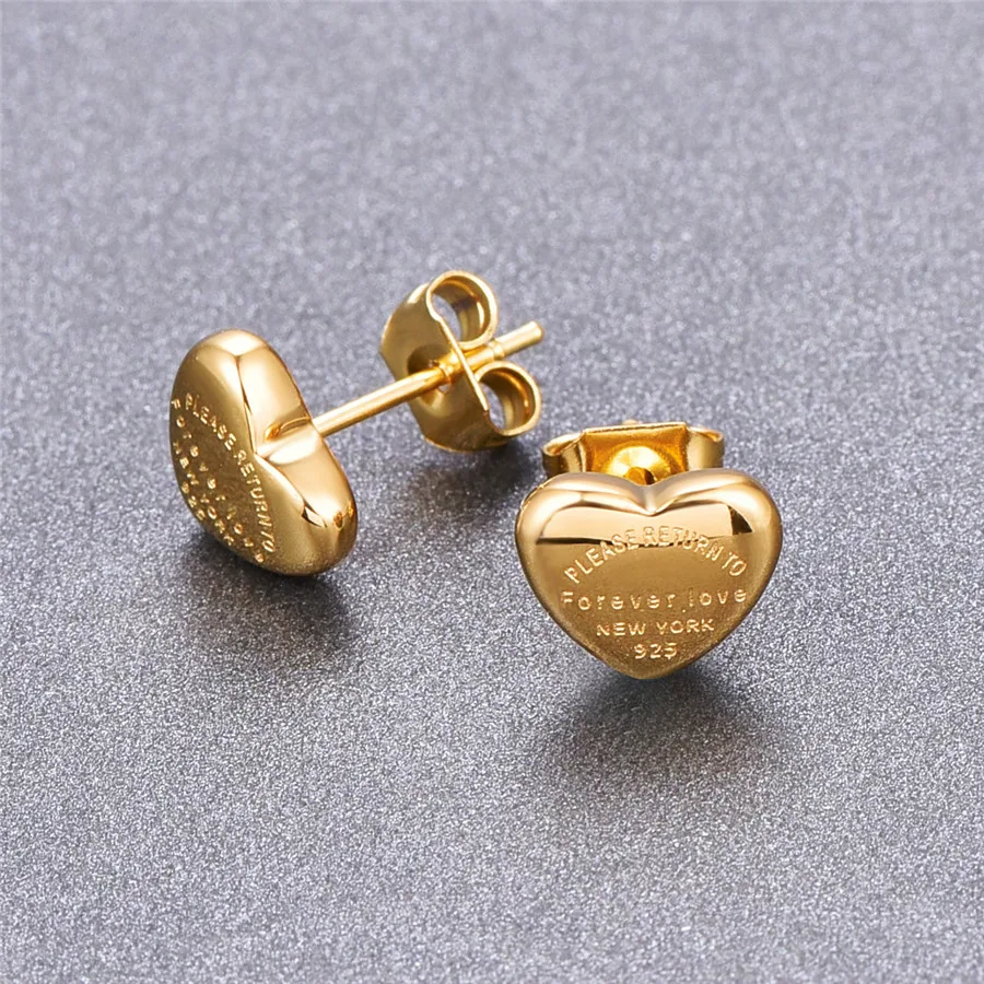 

2020 jingyang Lovely Heart Stud Earrings Heart Shape Fashion Stud Earrings Brincos For Girl Present Never Fade