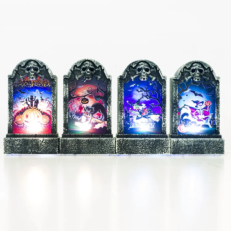 1 шт. украшение для Хэллоуина искусственное пламя надгробный камень скелет тыква