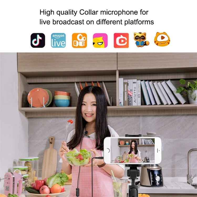 Всенаправленный конденсаторный видеомикрофон 3 5 мм с зажимом 6 м для смартфонов