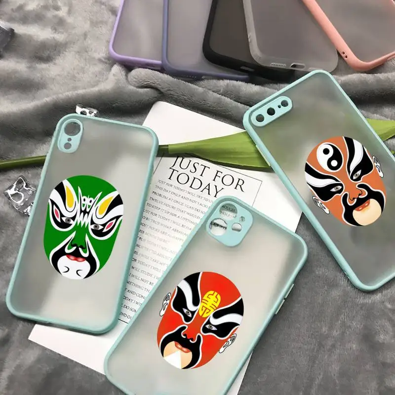 

Peking Opera Face chinese style Phone Case matte transparent For iphone 7 8 11 12 plus mini x xs xr pro max cover