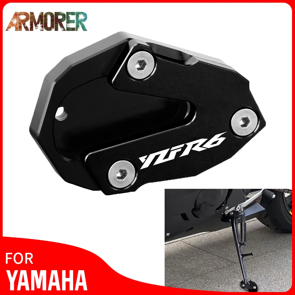 

For YAMAHA YZF-R6 YZF R6 YZFR6 Motorcycle CNC Aluminum Kickstand Sidestand Stand Extension Enlarger Pad 2013 - 2020 2014 2015