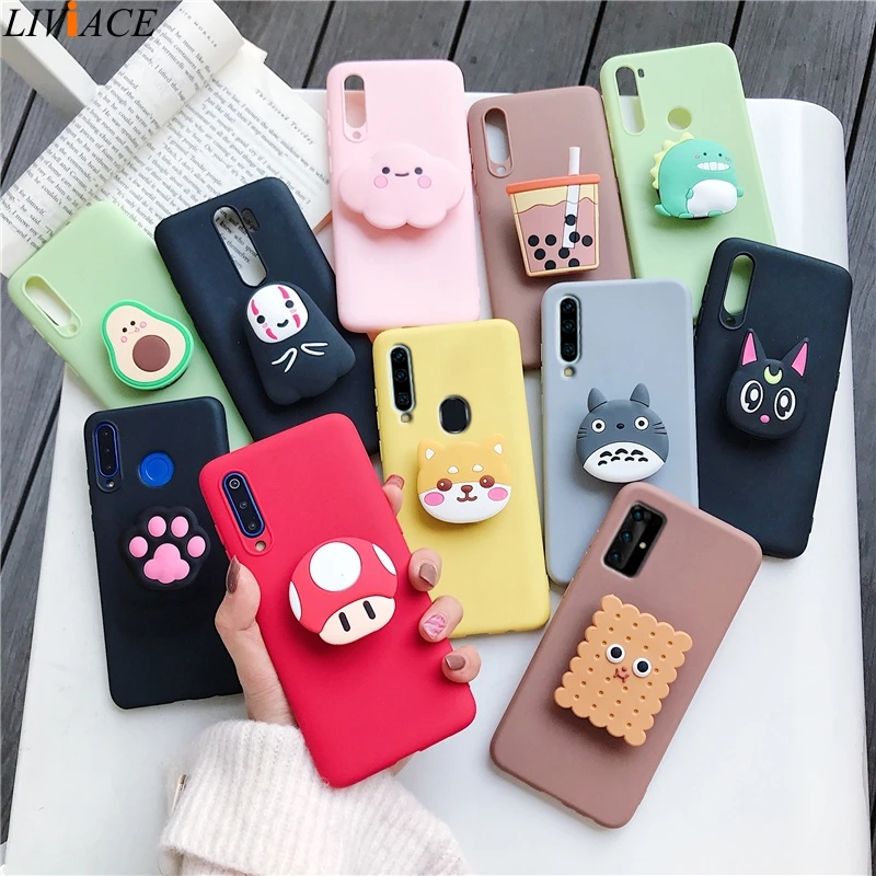 

3D Silicone Cartoon Phone Holder Case for Samsung Galaxy a50 a70 a30 a40 a20 a10 galaxi a20e m30s a7 2018 stand back cover