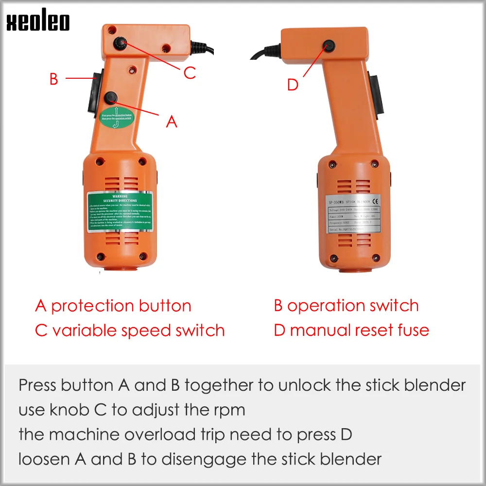 Коммерческий профессиональный блендер XEOLEO кухонный ручной миксер соковыжималка