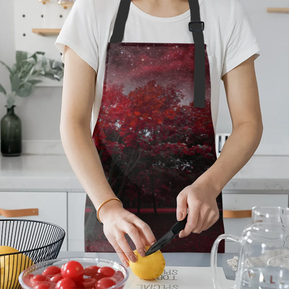 Фартук Red Woods Moon Starry Sky рукавицы с манжетами женские детские нагрудники для