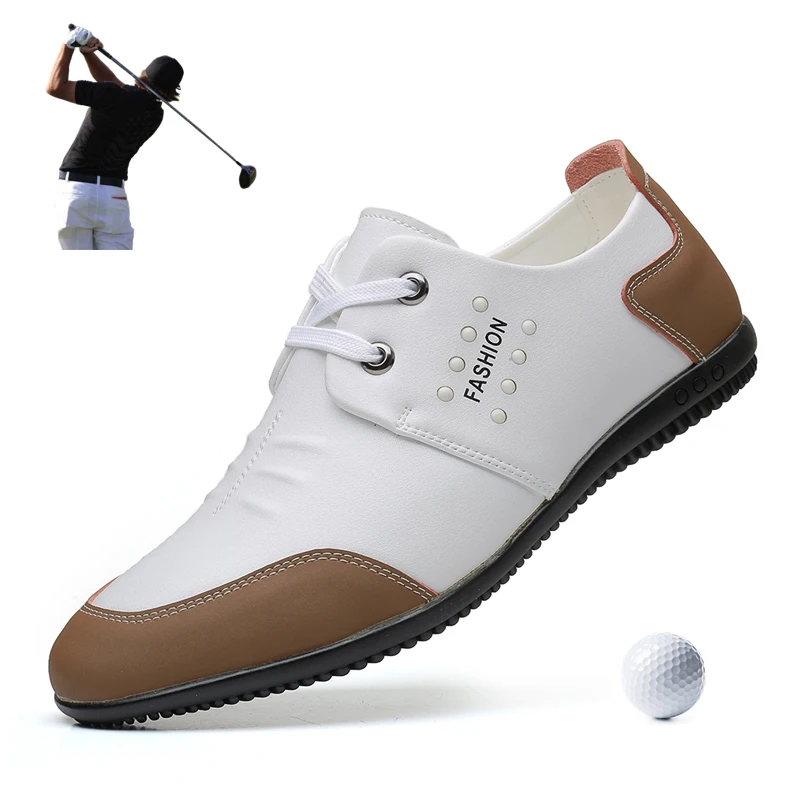 

High Quality Split Leather Men's Golf Shoes Outside Leisure Business Male Grass Golf Training Sneakers Mens Golf Trainers