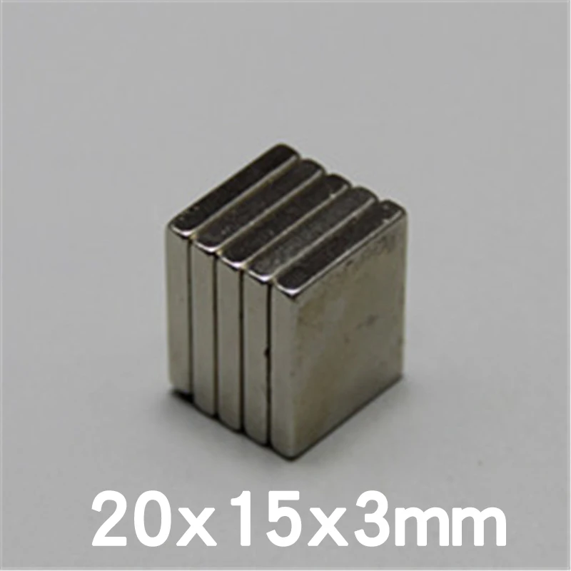

1/2/3PCS 20x15x3mm NdFeB Strong Rare Earth Magnet Block Rectangular Magnetic N35 Permanent Neodymium Magnets 20*15*3 mm